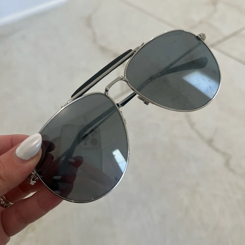 Tom Ford Silver Metal Sunglasses